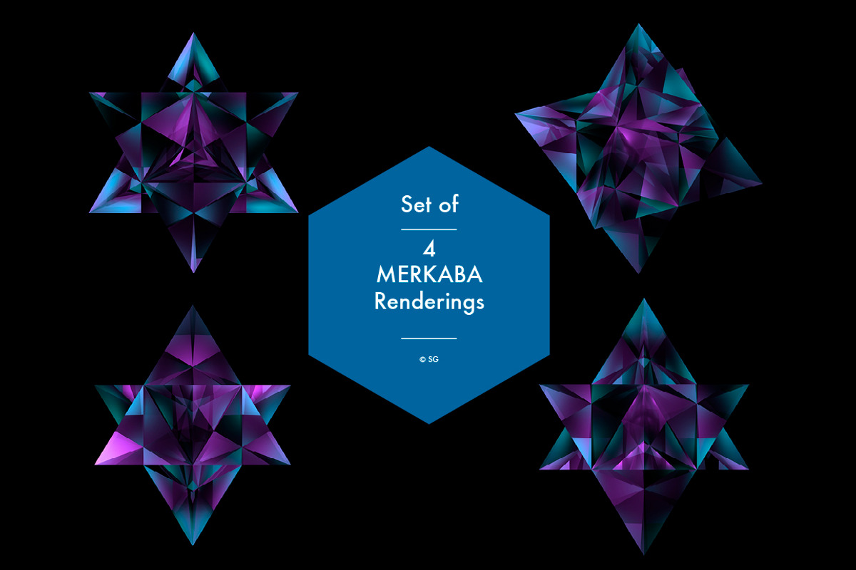 Set of 4 Merkaba Crystal Renderings, a Graphic by helloSG (Photo 1 of 2)