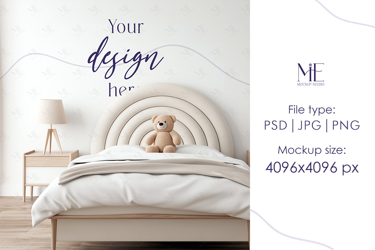 Wallpaper Baby Room Mural Mockup PSD, a Mockup by Mie Mockup Studio (Photo 2 of 7)