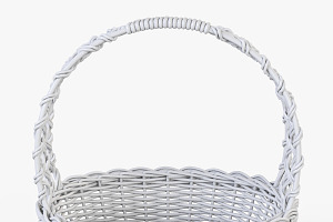 Wicker Basket 04 White Color