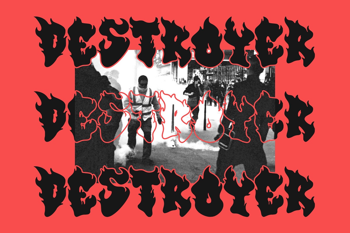 Flamezinna All Caps Flame Display, a Handwritten Font by Maulana Creative (Photo 5 of 7)