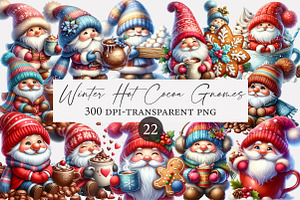 Winter Hot Cocoa Gnomes Clipart, an Illustration by Designworld