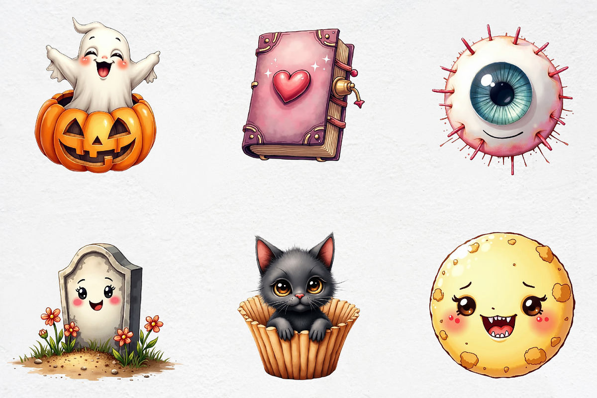Kawaii Halloween Clipart Bundle, an Illustration by CrexoraLab (Photo 3 of 5)