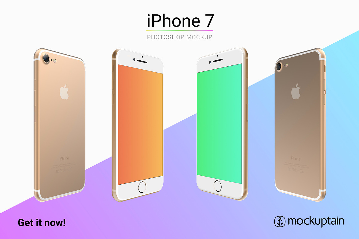 Iphone 7 Mockup White Gold Angled, an iPhone Mockup by mockuptain (Photo 6 of 6)