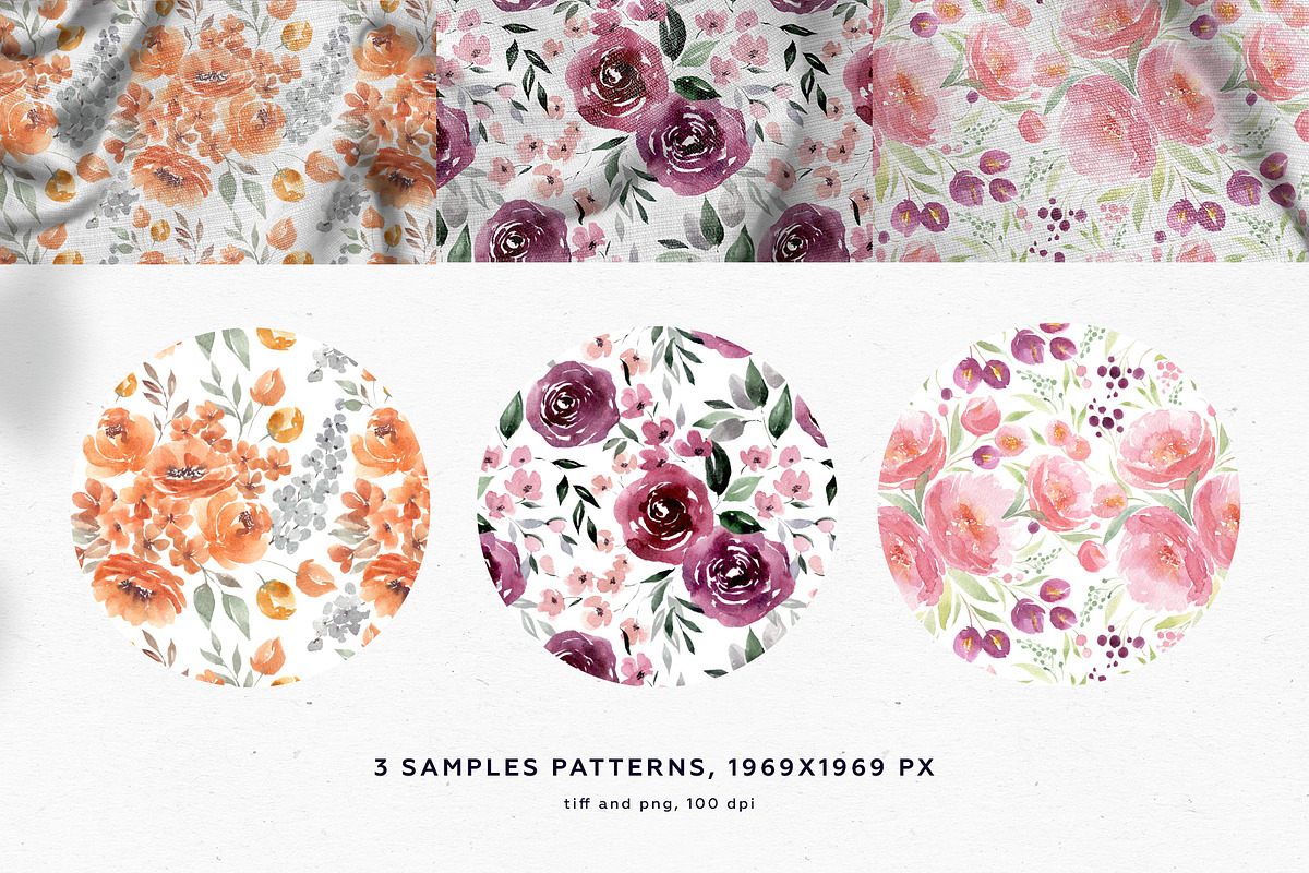 Bloom. Patterns & floral clipart, a Pattern Graphic by Tilling (Photo 2 of 8)