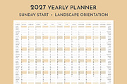 2027 Wall Planner Sunday Start L, a Stationery Template by Olga Begak Art & Design (Thumbnail 2 of 4)