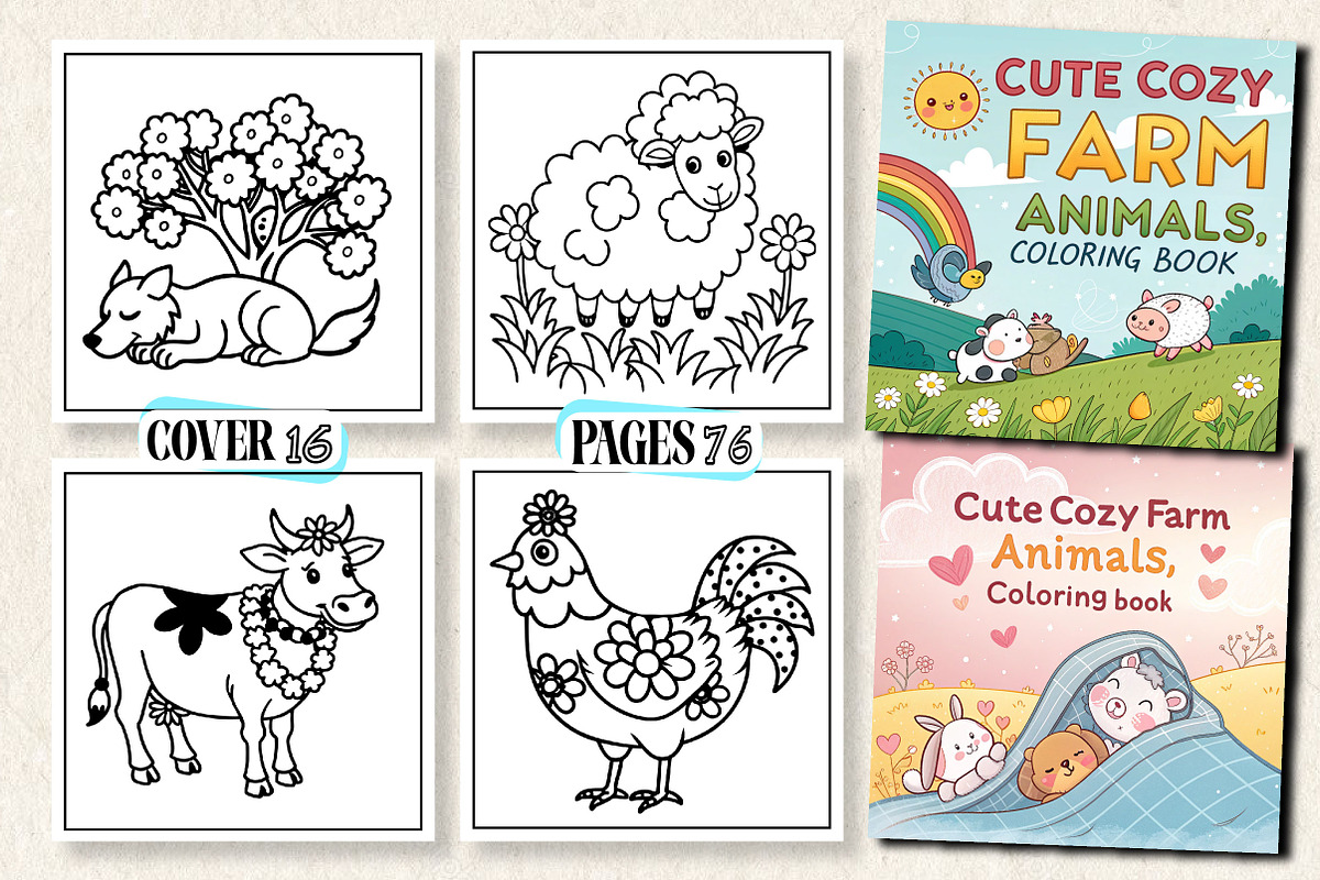 Cute Cozy Farm Animals Coloring Book, an Arts & Entertainment Photo by Wow Magic (Photo 1 of 3)