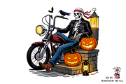 Halloween Skeleton Biker PNG Bundle, an Illustration by Clipart Bloom (Thumbnail 7 of 11)