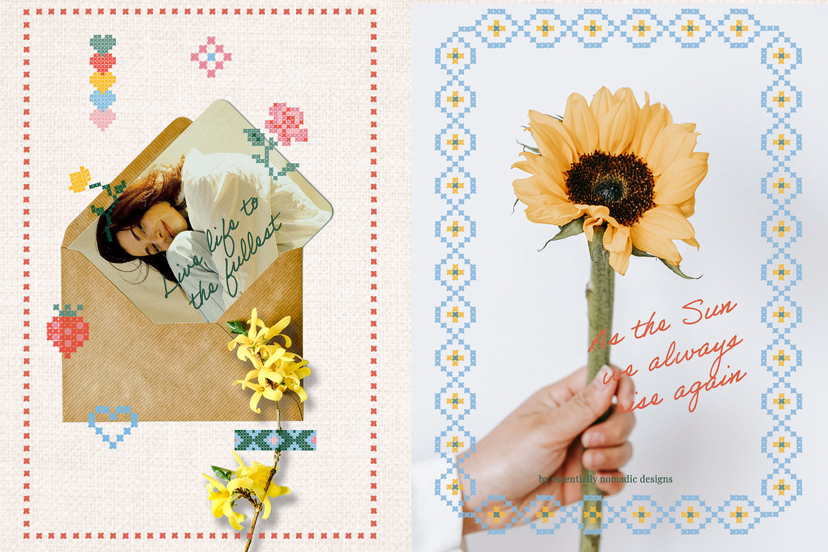 Cross Stitched - Frames & Letters, a Decorative Illustration by Essentially Nomadic (Photo 5 of 11)