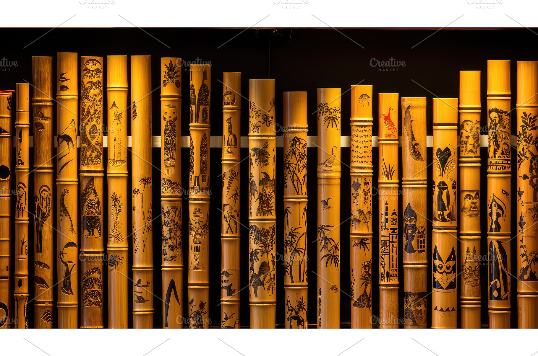 designs bamboo flute ai generated, a Background Photo by pikepicture