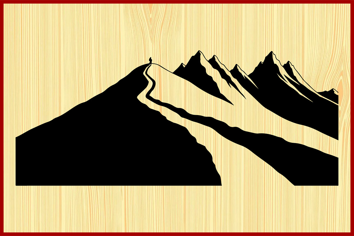 Mountain Landscape Silhouette Set, an Object Illustration by Designer_Momina (Photo 9 of 9)