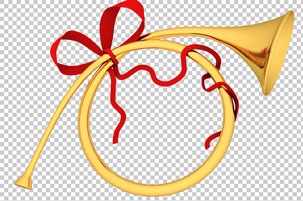Christmas Trumpet - 3D Render PNG preview 2