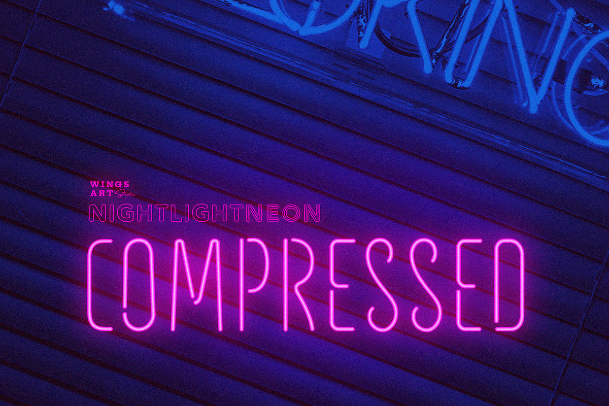 Retro Neon Font - Compressed Style