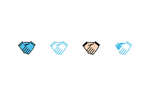 Diverse handshake icons in various, an Object Illustration by skripnikbb