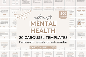 Mental health carousel templates