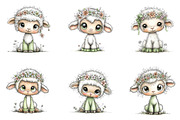 Whimsical Spring Lamb Clipart PNG, an Illustration by CreationArt (Thumbnail 7 of 7)