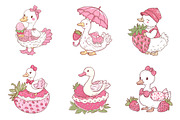 Strawberry Summer Goose Clipart, an Illustration by SinaCreation (Thumbnail 4 of 11)