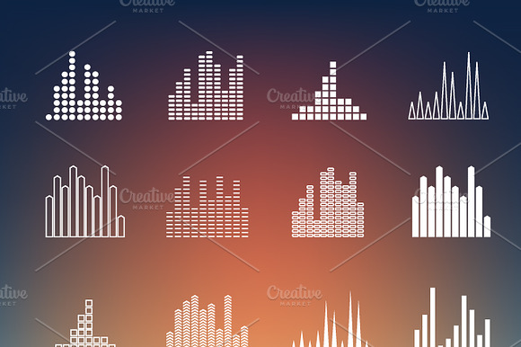 Sound Wave Shapes On Blur Background