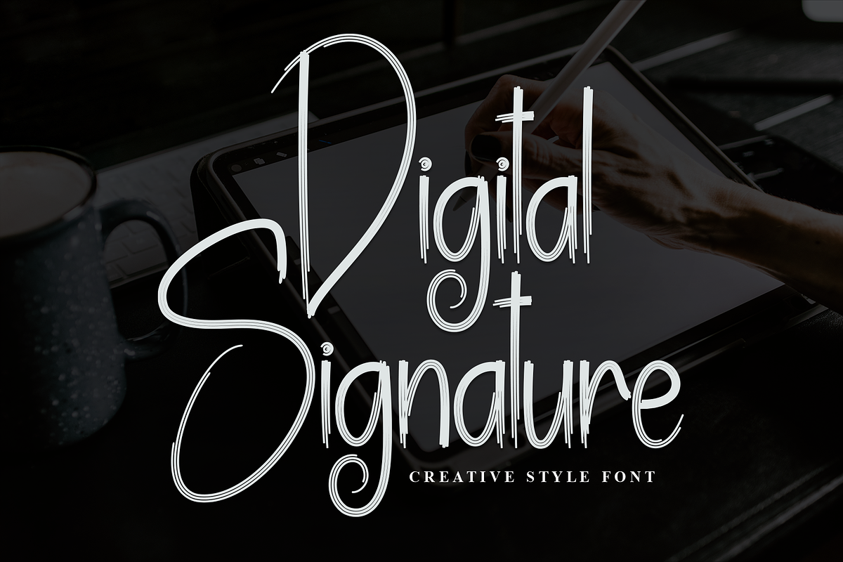 Digital Signature | Script Font, a Handwritten Font by Scratchones (Photo 1 of 8)