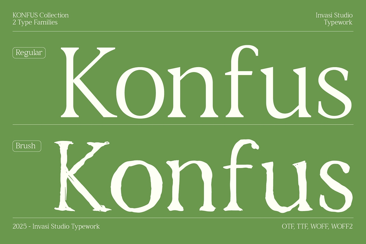 Konfus – Organic Modern Serif Duo, a Serif Font by Invasi Studio (Photo 1 of 15)
