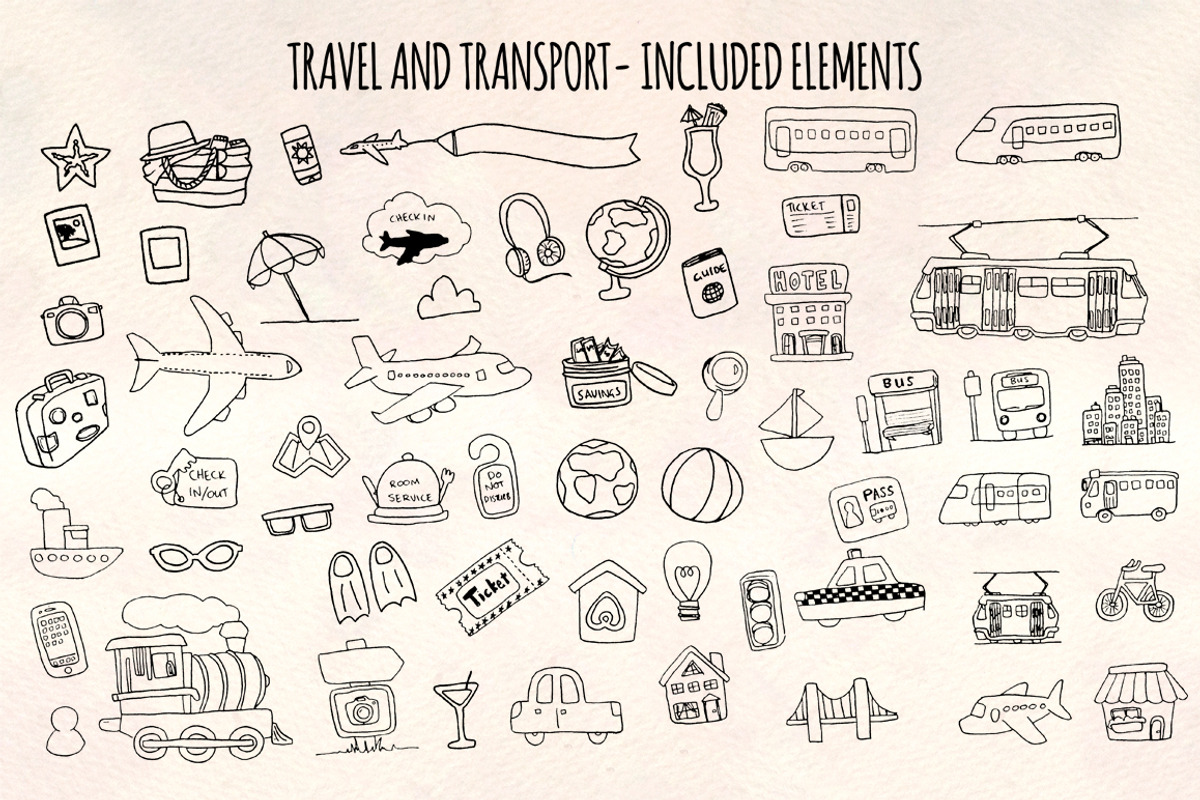 58 Travel Transport Holiday Elements, an Object Illustration by Violet LeBeaux (Photo 2 of 3)
