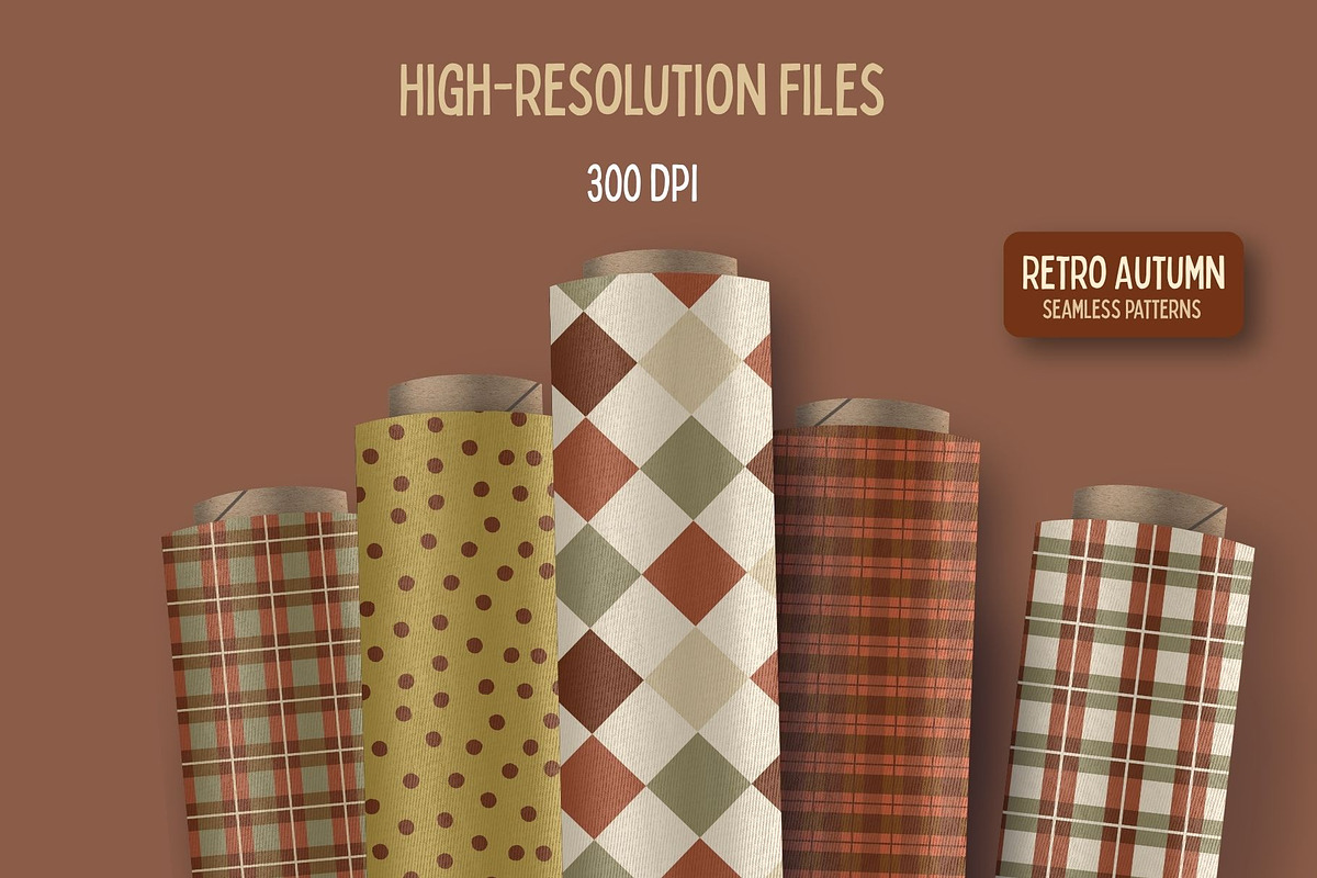 Retro Autumn Seamless Patterns, a Pattern Graphic by Checks & Dots (Photo 5 of 10)