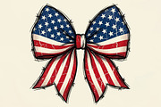 Retro USA Flag Bow PNG, a Seasonal Illustration by Sublimation Artist (Thumbnail 1 of 9)