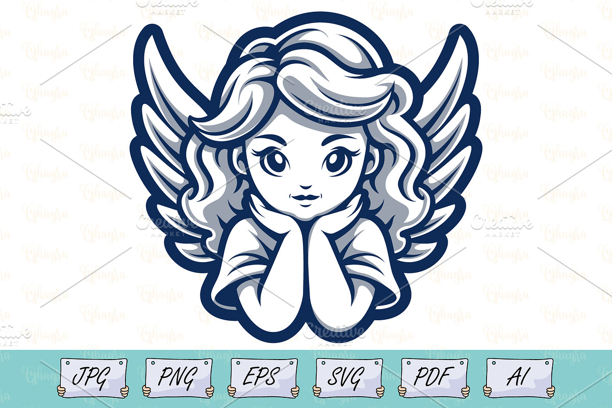 Peaceful Angel Vector Illustration, a Person Illustration by Ghagra (Photo 1 of 3)