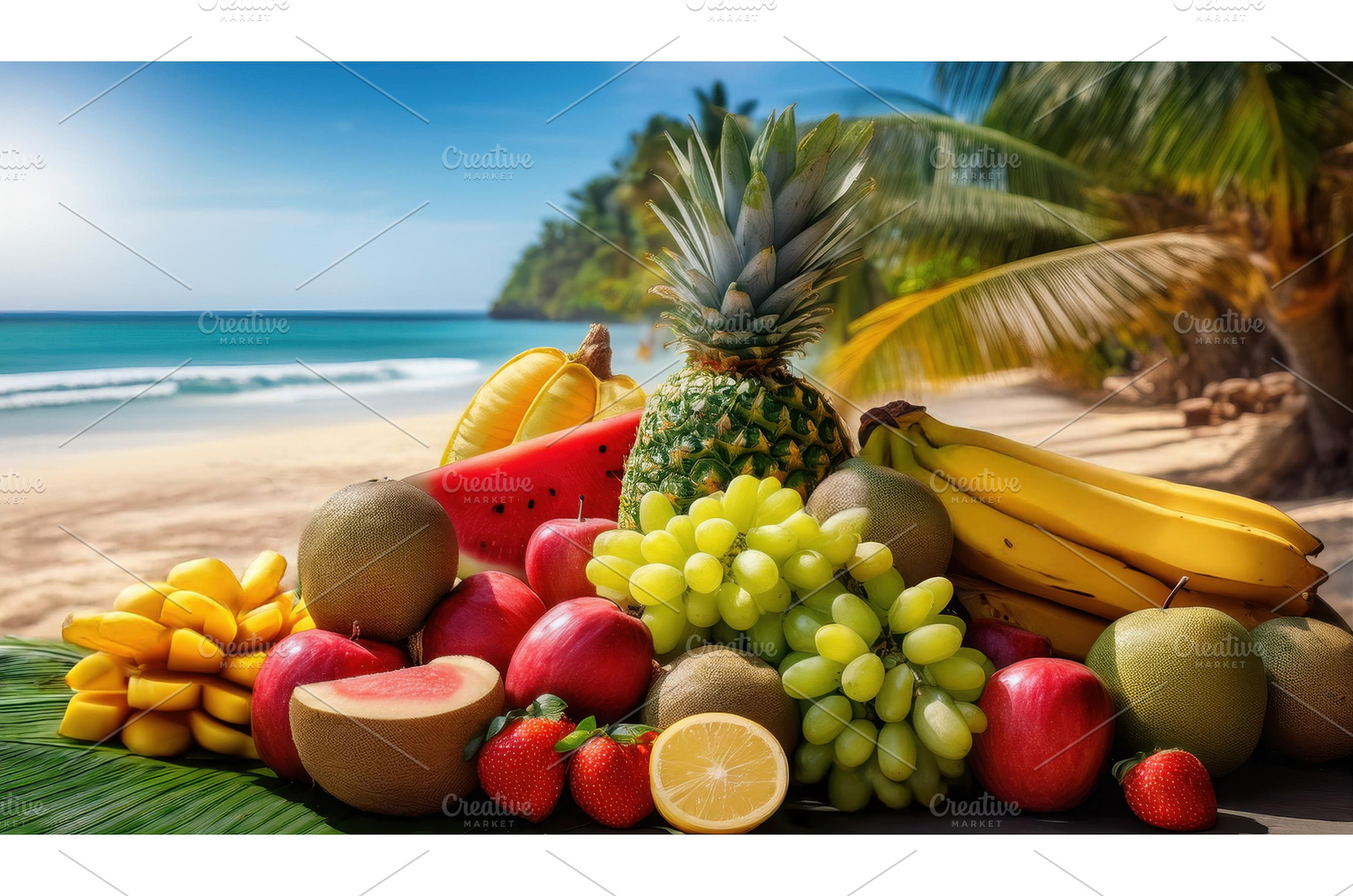 Assortment of tropical fruits on a, a Nature Photo by Igor Tichonow