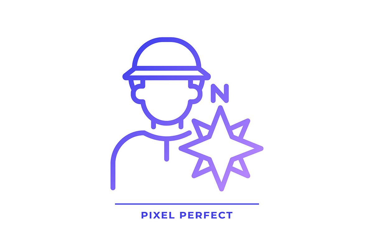 Explorer pixel perfect gradient line, an Icon by IMG Visuals