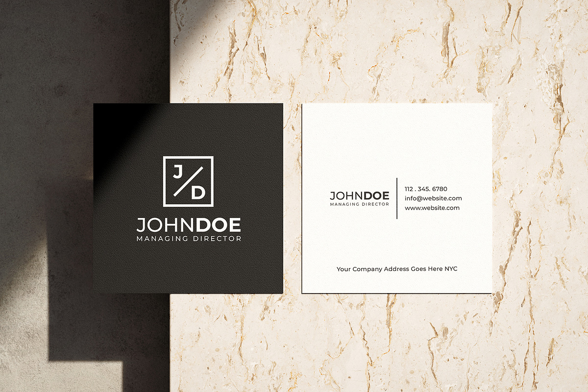 Square Modern Minimal Business Card, a Business Card Template by Shahjhan (Photo 1 of 5)