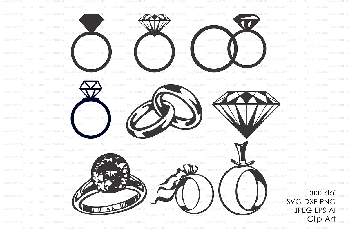 Wedding Diamond rings Vectors