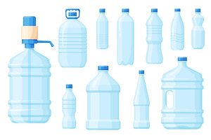 Plastic water containers. Empty, an Illustration by Stock-Smart-Start