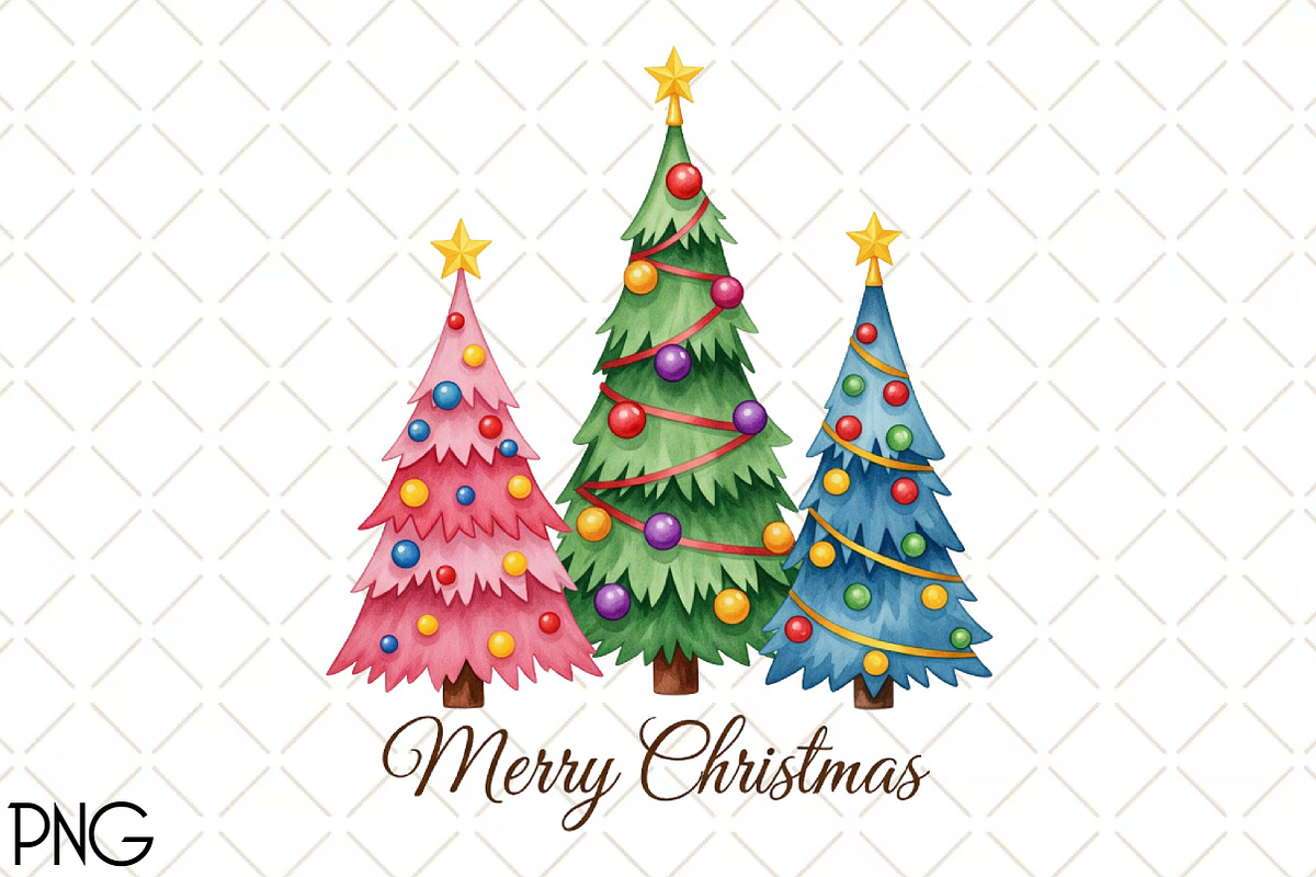 Merry Christmas Tree Png Design, an Illustration by Black Bird Studio (Photo 1 of 4)