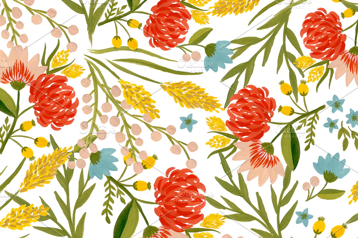 Handpainted Gouache Digital Papers, an Illustration by AnzhelikaGerman (Photo 5 of 6)