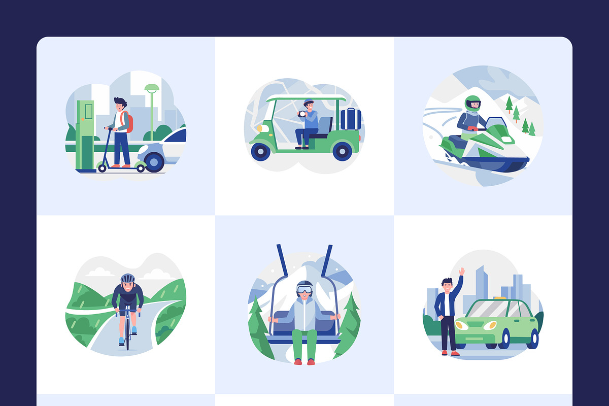 Transport Illustration Art Set, a Transportation Illustration by Creative Stall (Photo 8 of 9)