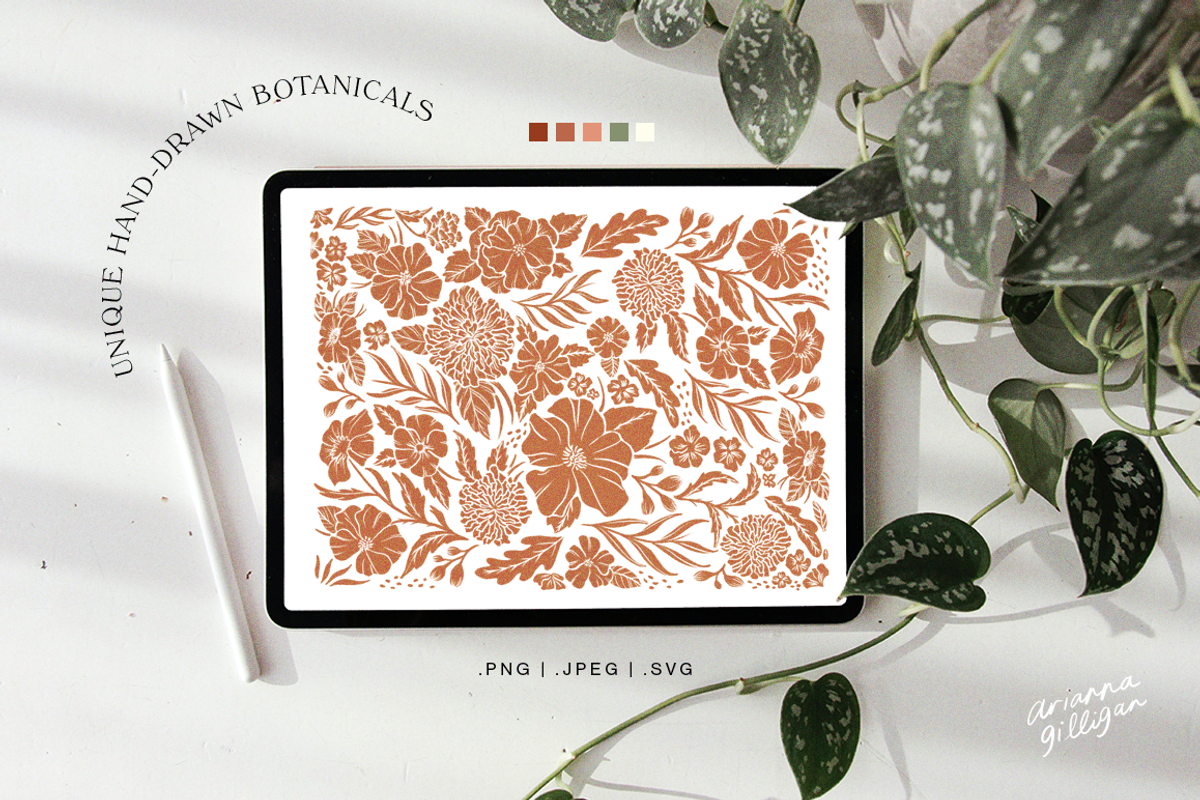 Hand-Drawn Floral Pack, an Illustration by Drawn By Arianna (Photo 3 of 6)