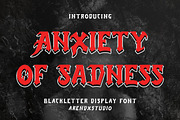 Anxiety Of Sadness - Blackletter, a Blackletter Font by Arendxstudio (Thumbnail 1 of 9)