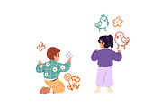 Cute kids drawing doodles on wall, a Person Illustration by PaperTrident (Thumbnail 7 of 14)
