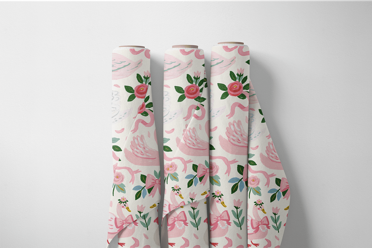 Pink Swan Seamless Pattern, a Pattern Graphic by Pati Charm Studio (Photo 6 of 6)