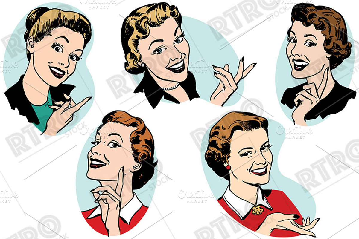 RTRO Women Pointing 2, an Illustration by RTRO Stock (Photo 4 of 5)