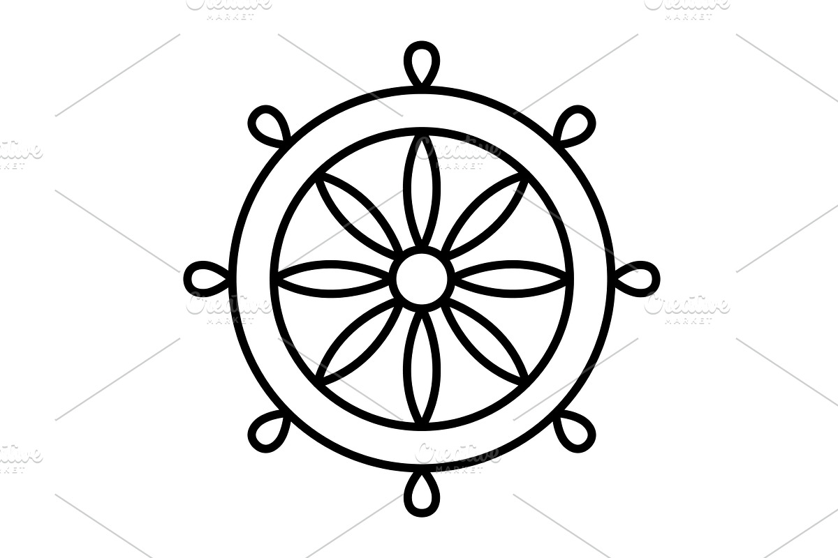 Marine port icon. Outline, a Transportation Illustration by Things for designers