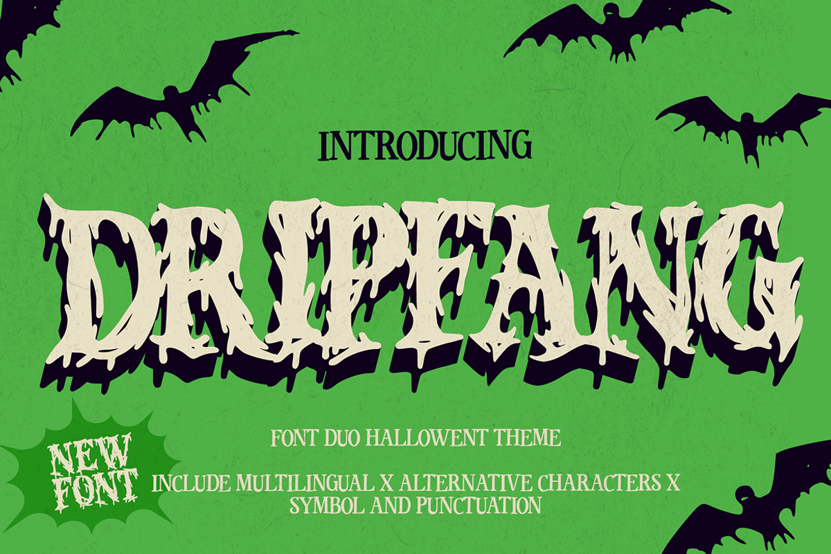 Dripfang – Halloween Font Duo, a Font by Arendxstudio (Photo 1 of 10)
