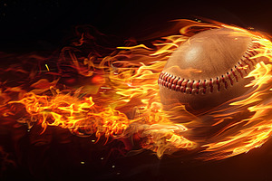 Fiery Baseball in Motion, a Sports & Recreation Photo by Ales Munt