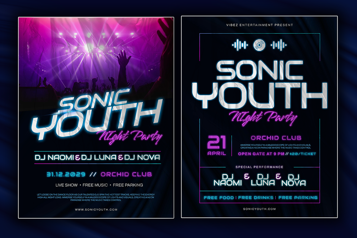 SONIC - DJ Event Flyer Templates, a Flyer Template by Inviline.co (Photo 3 of 7)