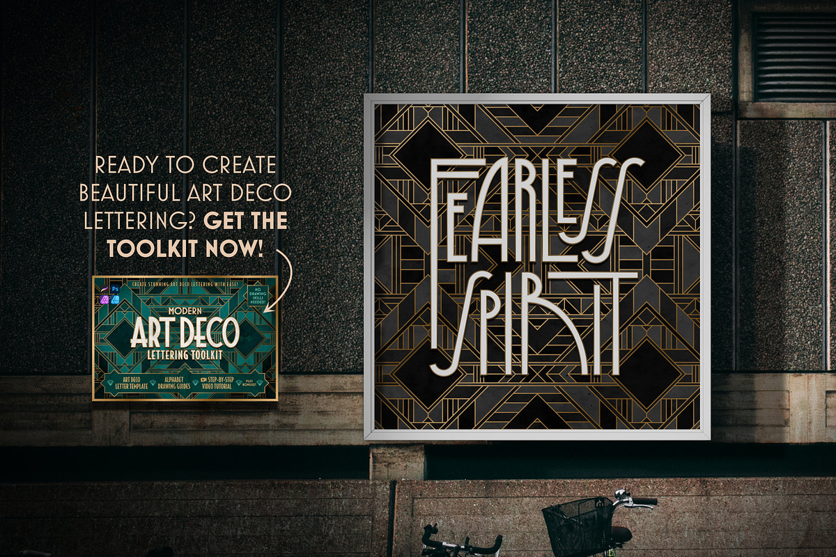 Modern Art Deco Lettering Toolkit, a Brush Add-On by Nico-Ng (Photo 11 of 11)