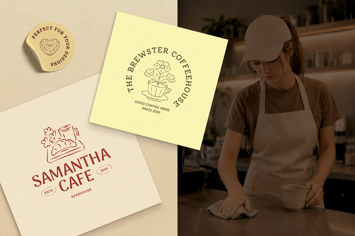 Whimsical Cafe & Bakery Branding Kit, a Branding & Logo Template by Vasya Kobelev (Photo 16 of 19)