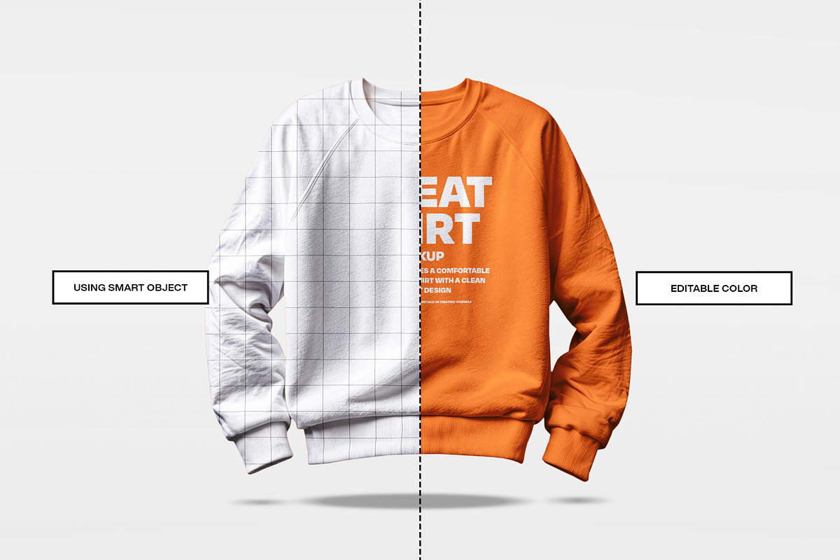 Crew Neck Sweatshirt Mockup, an Apparel Mockup by sagesmask.com (Photo 2 of 5)