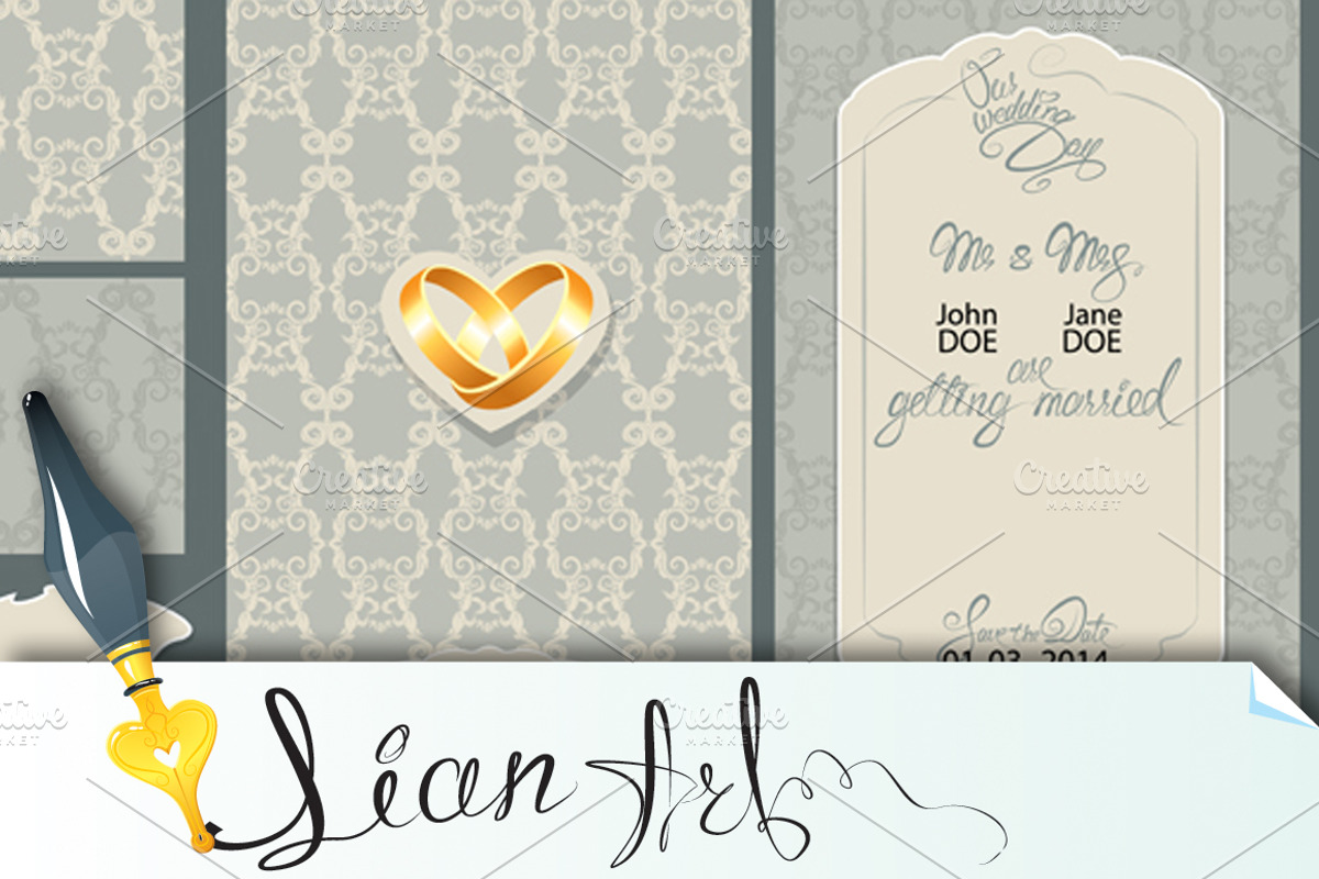 Set of Wedding invitation cards, an Invitation Template by Lian-art (Photo 1 of 2)