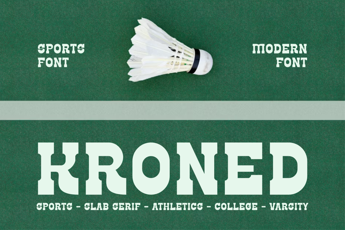 Kroned - Sports Slab Serif Font, a Slab Serif Font by Iqsiart Studio (Photo 1 of 8)