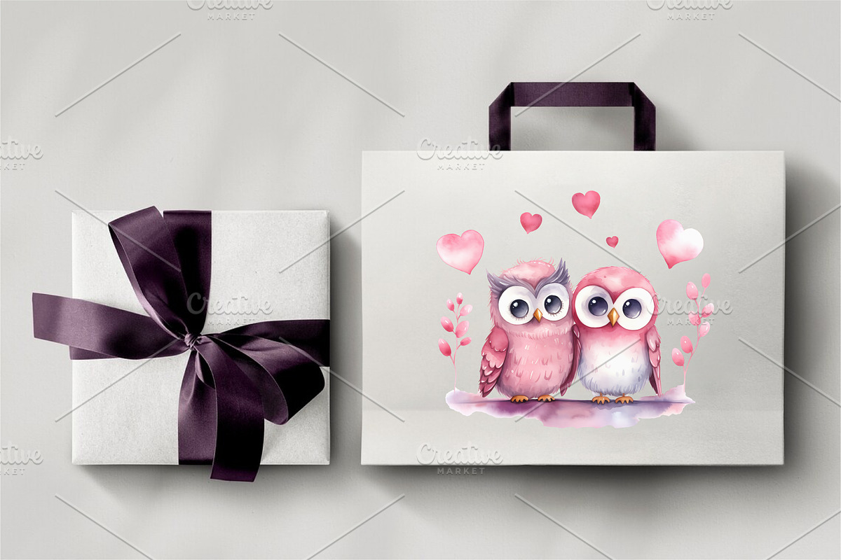 Cute Owls for Valentines Day., an Animal Illustration by KENO Mascots (Photo 9 of 10)